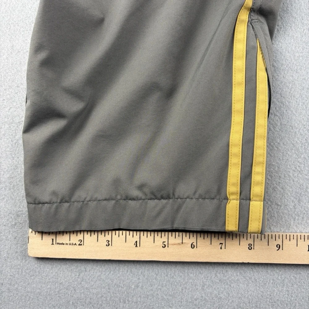 Vintage Y2K Adidas Track Pants Men's XL Gray Gold 3 Stripe Zip Leg 2001